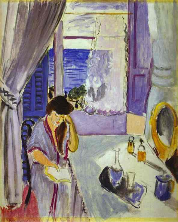 Henri Matisse - Woman Reading at a Dressing Table. Interieur, Nice  1919